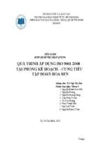 Tiểu luận quản trị chất lượng quá trình áp dụng iso 9001 2008 tại phòng kế hoạch – cung tiêu tập đoàn hoa sen