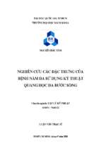 Nghiên cứu các đặc trưng của bệnh nám da sử dụng kỹ thuật quang học đa bước sóng