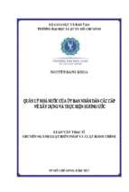 Quản lý nhà nước của uỷ ban nhân dân các cấp về xây dựng và thực hiện hương ước