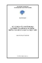 Sự có mặt của người bị hại tại phiên tòa hình sự sơ thẩm   những vấn đề lý luận và thực tiễn