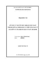 Sử dụng lý thuyết mec (means end chain theory) để xác định động cơ tiêu dùng rau củ quả hữu cơ của khách hàng tp. hồ chí minh