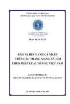 Bảo vệ hình ảnh cá nhân trên các trang mạng xã hội theo pháp luật dân sự việt nam