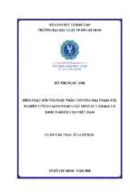 Hình phạt đối với pháp nhân thương mại phạm tội nghiên cứu so sánh pháp luật hình sự canada và kinh nghiệm cho việt nam