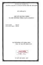 Luận án tiến sĩ một số phương trình và bất phương trình dạng logistic