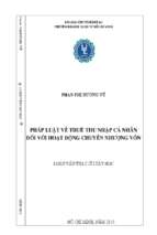 Pháp luật về thuế thu nhập cá nhân đối với hoạt động chuyển nhượng vốn