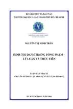 định tội danh trong đồng phạm   lý luận và thực tiễn