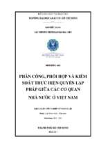 Phân công, phối hợp và kiểm soát thực hiện quyền lập pháp giữa các cơ quan nhà nước ở việt nam