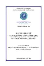 Hậu quả pháp lý của hợp đồng chuyển nhượng quyền sử dụng đất vô hiệu