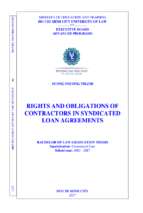 Rights and obiligations of contractors in syndicated loan agreements