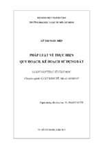 Pháp luật về thực hiện quy hoạch, kế hoạch sử dụng đất