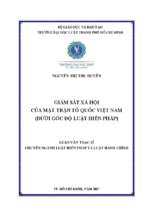 Giám sát xã hội của mặt trận tổ quốc việt nam (dưới góc độ luật hiến pháp)