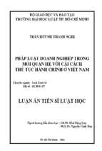 Pháp luật doanh nghiệp trong mối quan hệ với cải cách thủ tục hành chính ở việt nam