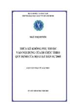 Thừa kế không phụ thuộc vào nội dung di chúc theo quy định của bộ luật dân sự 2005