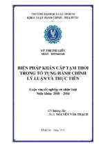 Biện pháp khẩn cấp tạm thời trong tố tụng hành chính lý luận và thực tiễn