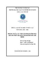 Phòng ngừa các tội xâm phạm tình dục trẻ em trên địa bàn thành phố hồ chí minh