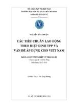 Các tiêu chuẩn lao động theo hiệp định tpp và vấn đề áp dụng cho việt nam