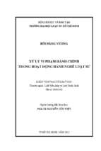 Xử lý vi phạm hành chính trong hoạt động hành nghề luật sư