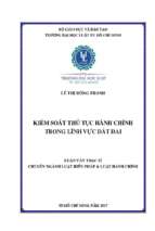 Kiểm soát thủ tục hành chính trong lĩnh vực đất đai