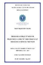 Thi hành án phạt tù đối với phạm nhân là phụ nữ theo pháp luật thi hành án hình sự việt nam