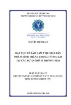 đặt cọc để bảo đảm việc mua bán nhà ở hình thành trong tương lai tại các dự án nhà ở thương mại