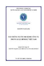 Tội chống người thi hành công vụ trong luật hình sự việt nam