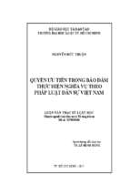 Quyền ưu tiên trong bảo đảm thực hiện nghĩa vụ theo pháp luật dân sự việt nam