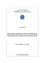 Bồi thường thiệt hại cho người tiêu dùng theo pháp luật về bảo vệ người tiêu dùng