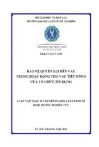 Bảo vệ quyền lợi bên vay trong hoạt động cho vay tiêu dùng của tổ chức tín dụng