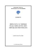 Phòng ngừa các tội phạm về giao thông đường thuỷ trên địa bàn tỉnh vĩnh long