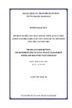 The relationship between the implementation of total quality management system and employees' role strssors
