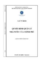 Quyết định quản lý nhà nước của chính phủ