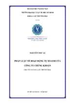 Pháp luật về hoạt động tự kinh doanh của công ty chứng khoán