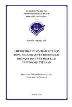 Chế độ pháp lý về chấm dứt hợp đồng nhượng quyền thương mại theo quy định của pháp luật thương mại việt nam