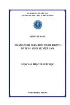 Kháng nghị giám đốc thẩm trong tố tụng hình sự việt nam