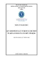 Quy định pháp luật về dịch vụ cho thuê tủ, két an toàn của tổ chức tín dụng