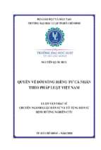 Quyền về đời sống riêng tư cá nhân theo pháp luật việt nam