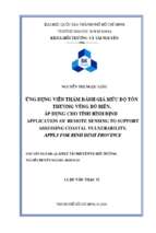 ứng dụng viễn thám đánh giá mức độ tổn thương vùng bờ biển, áp dụng cho tỉnh bình định