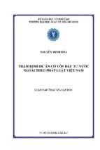 Thẩm định dự án có vốn đầu tư nước ngoài theo pháp luật việt nam