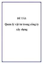 Phân tích thiết kế hệ thống   quản lý vật tư trong công ty xây dựng