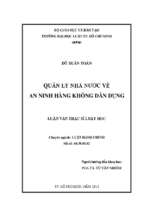 Quản lý nhà nước về an ninh hàng không dân dụng