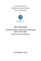 Quản lý thuế đối với hàng nhập khẩu phi mậu dịch