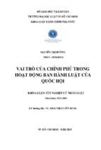 Vai trò của chính phủ trong hoạt động ban hành luật của quốc hội