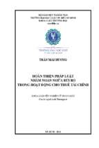 Hoàn thiện pháp luật nhằm ngăn ngừa rủi ro trong hoạt động cho thuê tài chính
