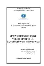 Kinh nghiệm nước ngoài về luật giáo dục và các khuyến nghị cho việt nam  báo cáo tổng kết đề tài nghiên cứu khoa học cấp trường