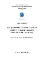 Hậu quả pháp lý của hành vi vi phạm nghĩa vụ cung cấp thông tin trong bảo hiểm thương mại