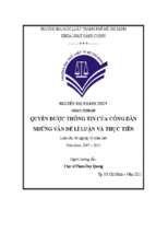 Quyền được thông tin của công dân những vấn đề lí luận và thực tiễn