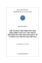 Chế tài buộc thực hiện đúng hợp đồng theo công ước viên 1980 về hợp đồng mua bán hàng hóa quốc tế và pháp luật thương mại việt nam