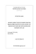áp dụng thuật toán stochastic fractal search tính toán tối ưu dung lượng các thành phần trong hệ thống microgrid vận hành độc lập