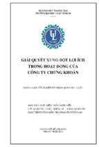 Giải quyết xung đột lợi ích trong hoạt động của công ty chứng khoán