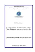 Quyền quản lý của người sử dụng lao động kinh nghiệm một số nước đối với việt nam
